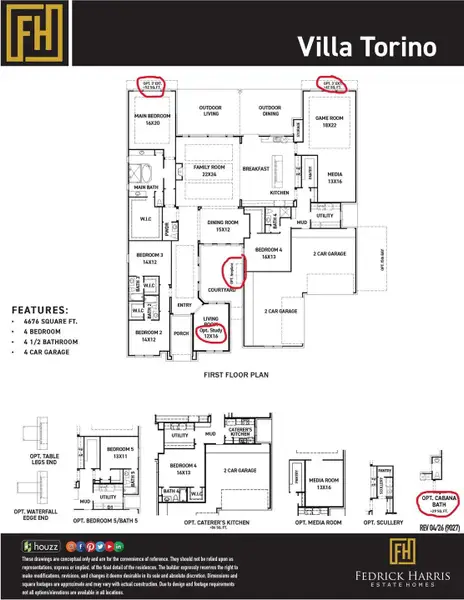Here you can see the floor plan layout, with the included options circled in red. Here you can see the floor plan layout, with the included options circled in red.