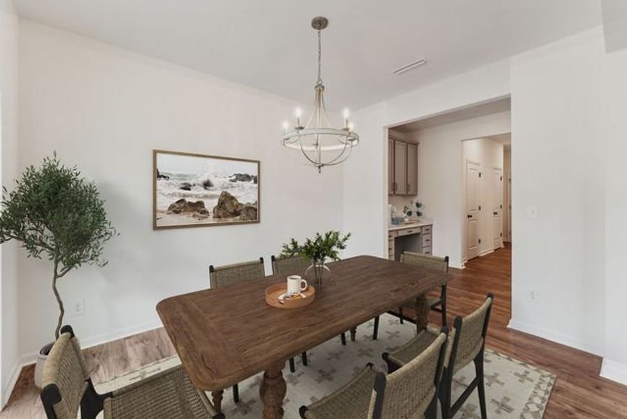 Representative furnished interior of a home built from the Advent TH by True Homes in Harpers Landing Townhomes, Walkertown (Image 7).