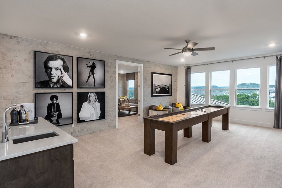 Furnished interior view inside a new home in Travisso Florence Collection, Leander (Image 13).