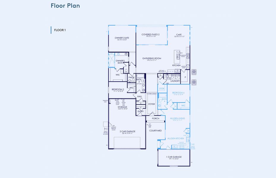 2D floor plan layout of this home in Soleo, San Tan Valley, AZ (Image 4).