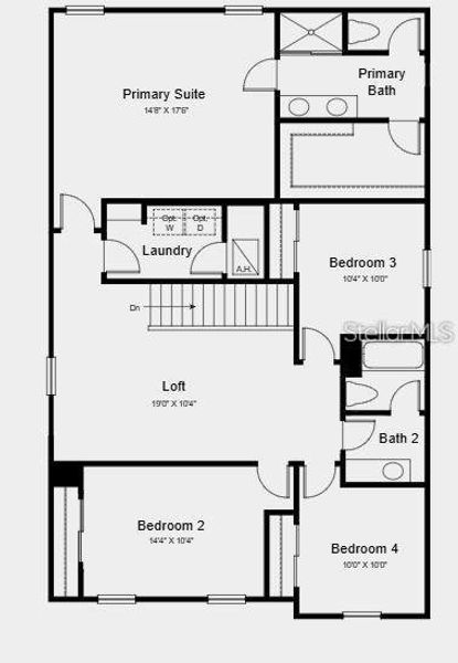 2D floor plan layout of this home in Marion Creek, Haines City, FL (Image 6).