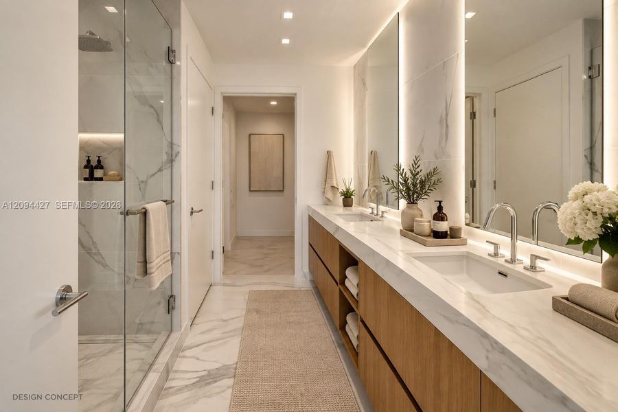 Furnished interior view inside a new home in , Miami (Image 9).