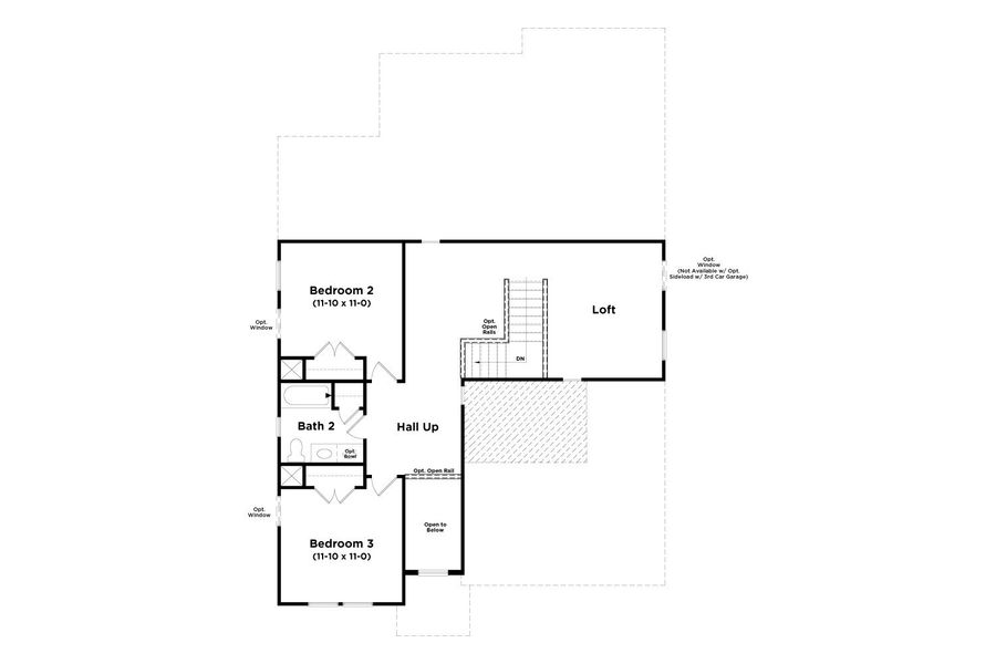 2D floor plan layout for the Lassiter by DRB Homes in Hamilton Lakes, Loganville, GA (Image 4).