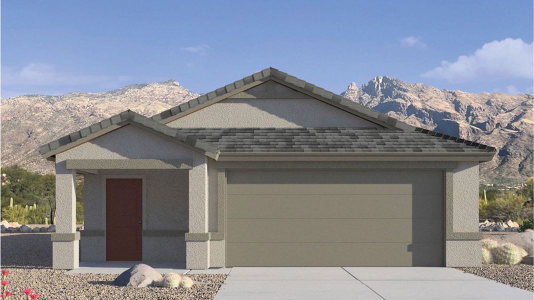 Representative exterior photo of a completed home built from the Brooke by D.R. Horton in Coronet at Gladden Farms, Marana, AZ (Image 24). Representative exterior photo of a completed home built from the Brooke by D.R. Horton in Coronet at Gladden Farms, Marana, AZ (Image 24).