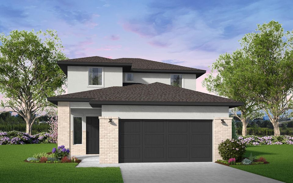 Representative exterior photo of a completed home built from the Avila by Brookfield Residential in 40' Traditional Homes at Elyson, Katy, TX (Image 11). Representative exterior photo of a completed home built from the Avila by Brookfield Residential in 40' Traditional Homes at Elyson, Katy, TX (Image 11).