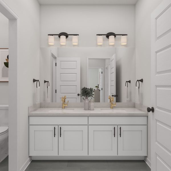 Representative furnished interior of a home built from the Windsor by Tri Pointe Homes in Lariat, Liberty Hill (Image 23).