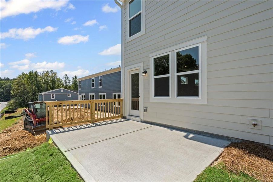 Front exterior of a new home in Villas at Gold Creek, Dawsonville, GA, highlighting curb appeal (Image 2).