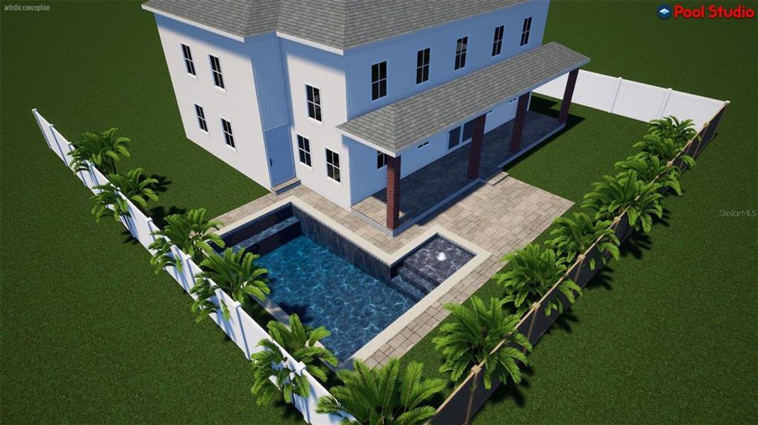Exterior rendering of this home design in , St. Petersburg, FL (Image 5).