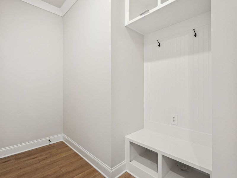 Conveniently hang your coat or place your bag on this handy built in nook.