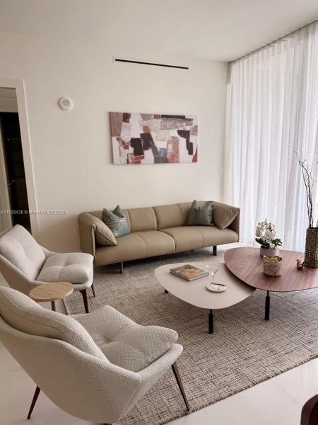 Furnished interior view inside a new home in Aston Martin Residences, Miami (Image 12). Furnished interior view inside a new home in Aston Martin Residences, Miami (Image 12).