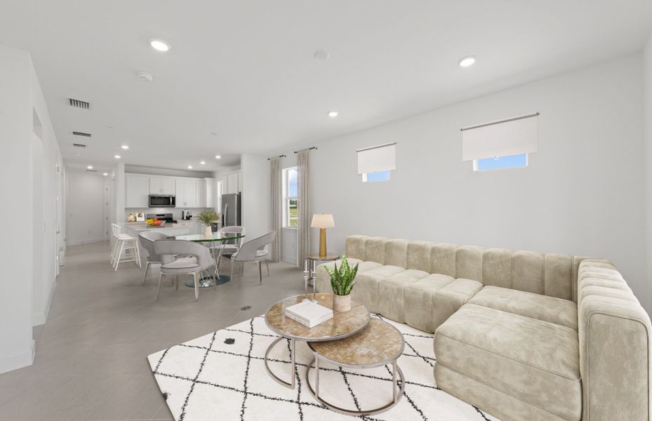 Furnished interior view inside a new home in Del Webb Oak Creek, North Fort Myers (Image 8).