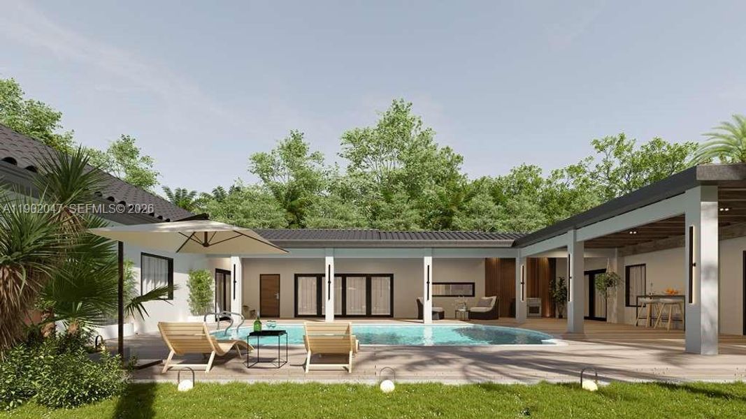 Exterior details and patio area of a home in , Palmetto Bay (Image 2). Exterior details and patio area of a home in , Palmetto Bay (Image 2).