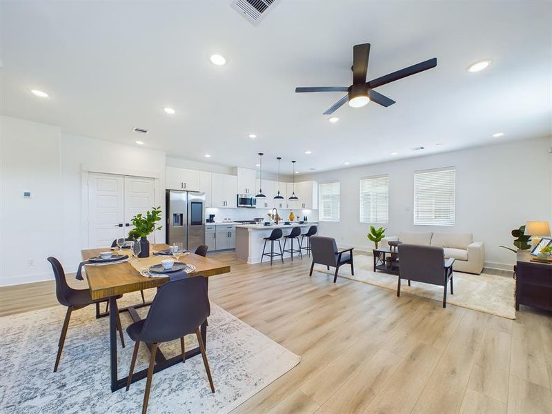 Open concept second floor living area.