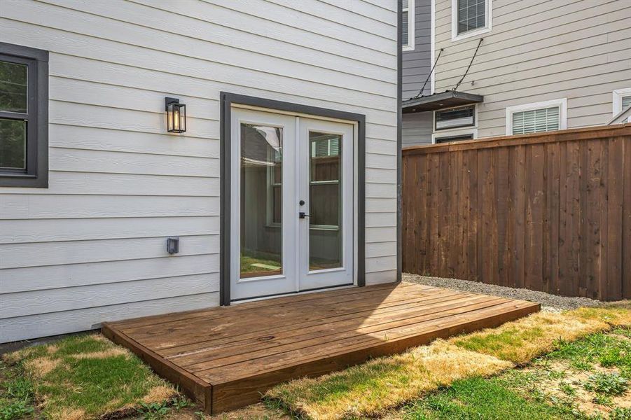 Deck featuring french doors Deck featuring french doors