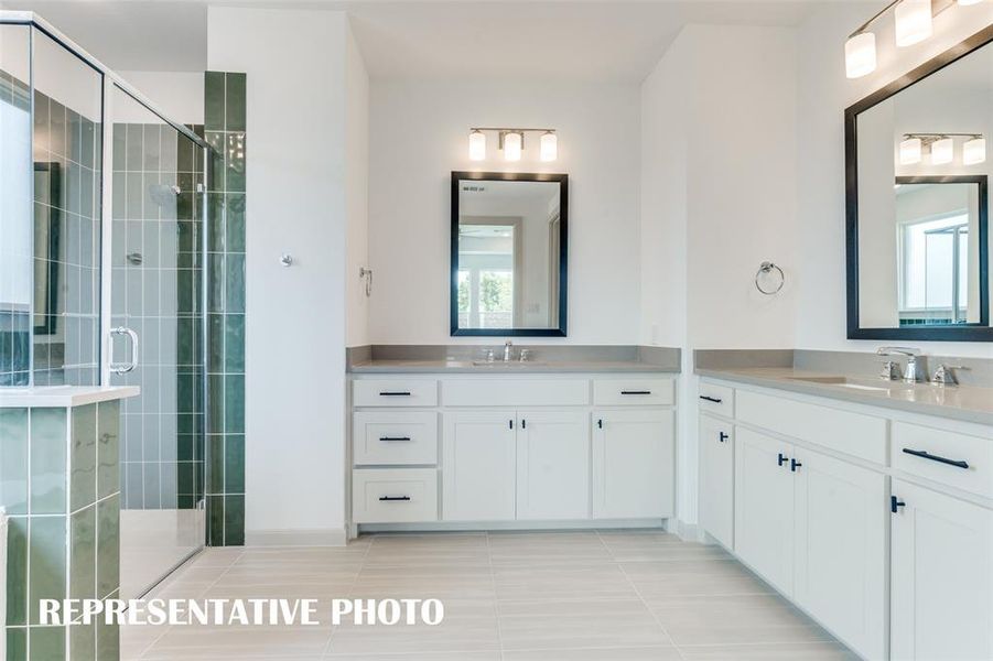 Plenty of room for two in this fantastic owner's bath!  REPRESENTATIVE PHOTO