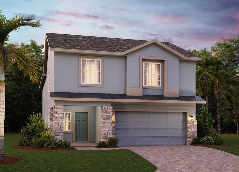 Elevation 3 with Optional Stone | Vero | New Homes in Florida | Landsea Homes