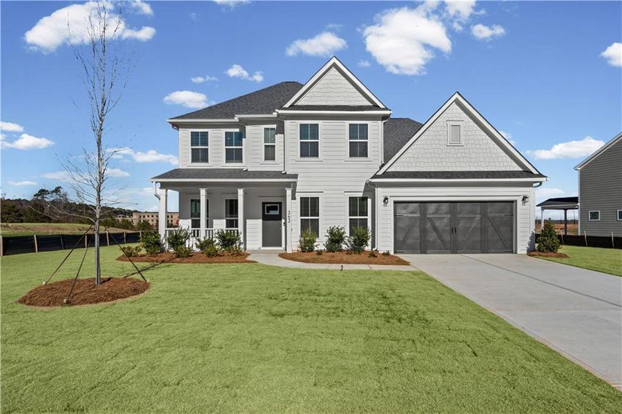 Front exterior of a new home in Creekside at Skelton, Jefferson, GA, highlighting curb appeal (Image 26).