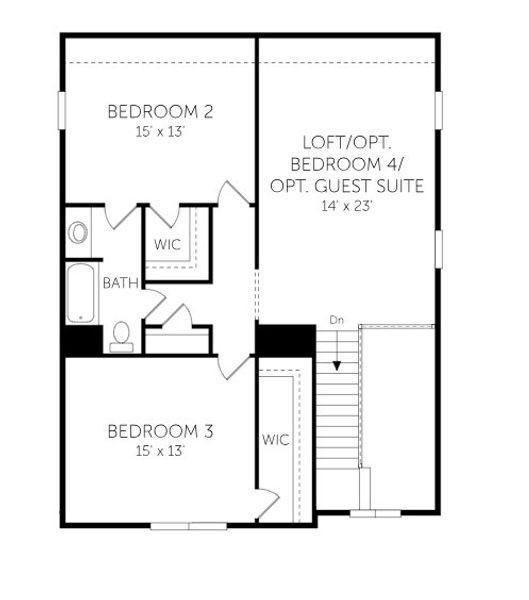 2D floor plan layout for the Beaufain - Single Family Homes by Dream Finders Homes in Abbey Walk, Moncks Corner, SC (Image 6). 2D floor plan layout for the Beaufain - Single Family Homes by Dream Finders Homes in Abbey Walk, Moncks Corner, SC (Image 6).