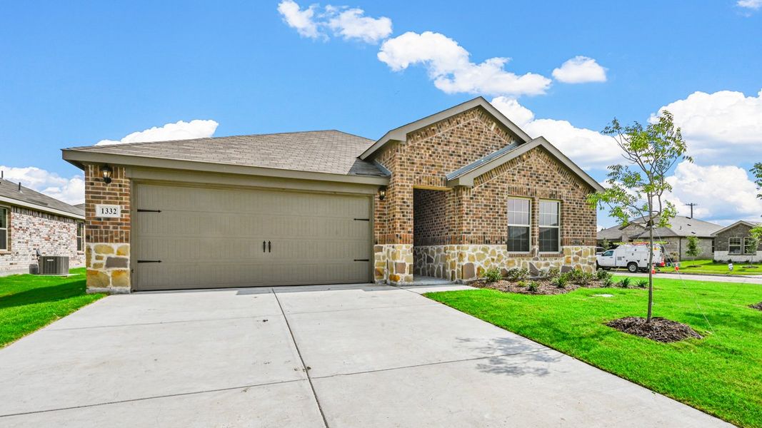 Representative exterior photo of a completed home built from the Brenham by D.R. Horton in Liberty Crossing, Royse City, TX (Image 2). Representative exterior photo of a completed home built from the Brenham by D.R. Horton in Liberty Crossing, Royse City, TX (Image 2).