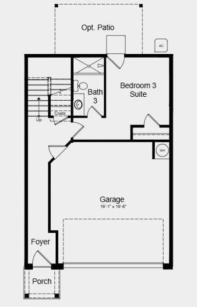 2D floor plan layout of this home in Rosewood Farm, Lawrenceville, GA (Image 3).