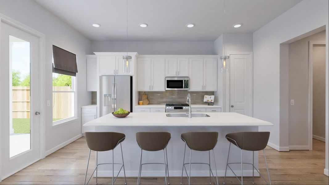 Representative furnished interior of a home built from the Noah by New Home Co. in The Villas Collection at Novel, Austin (Image 6). Representative furnished interior of a home built from the Noah by New Home Co. in The Villas Collection at Novel, Austin (Image 6).