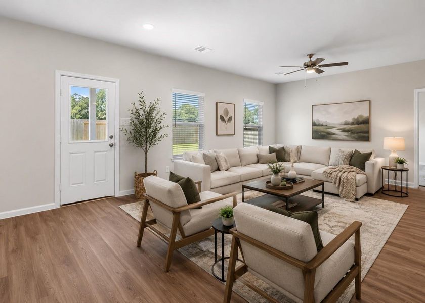 Furnished interior view inside a new home in Granger Pines, Conroe (Image 5). Furnished interior view inside a new home in Granger Pines, Conroe (Image 5).