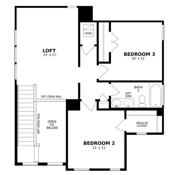 2D floor plan layout of this home in Traditional Homes at Easton Park, Austin, TX (Image 4).