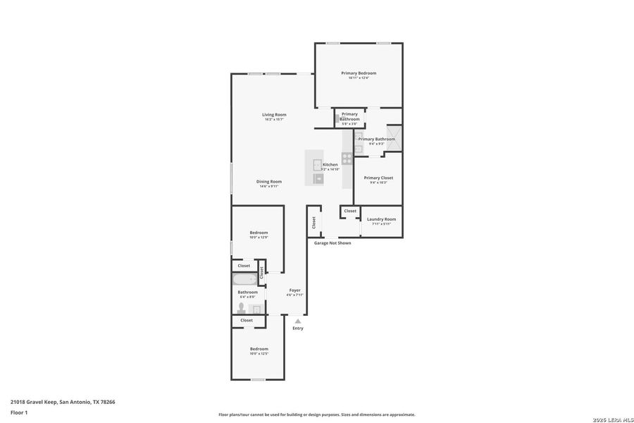 2D floor plan layout of this home in Brookstone Creek, San Antonio, TX (Image 3).