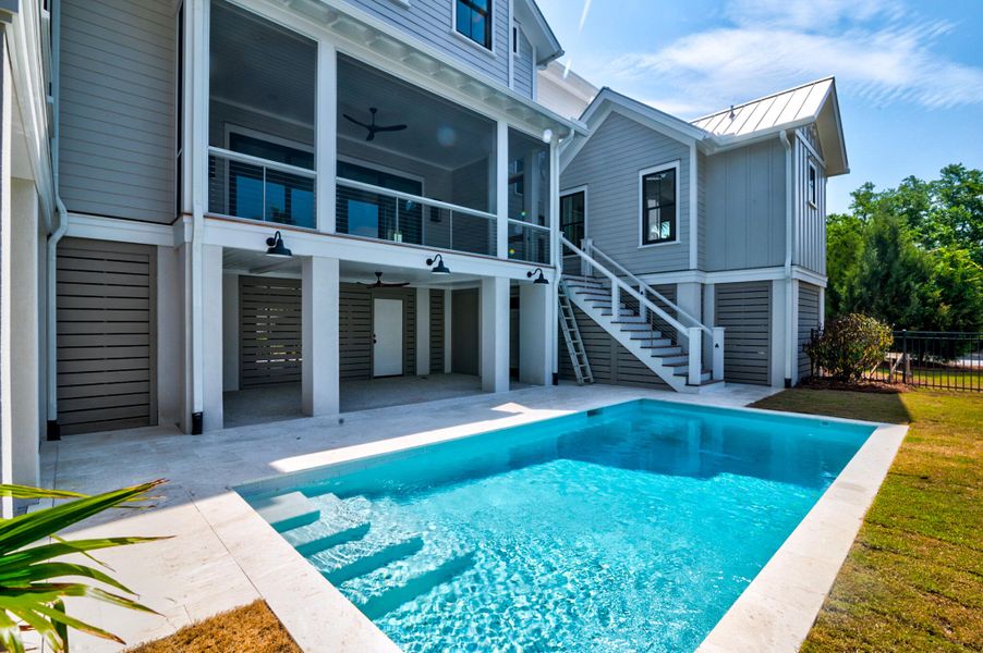 Front exterior of a new home in , Sullivan's Island, SC, highlighting curb appeal (Image 30).