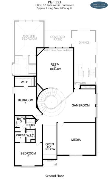 2D floor plan layout for the Hudson by Landon Homes in Lexington Frisco, Frisco, TX (Image 6).