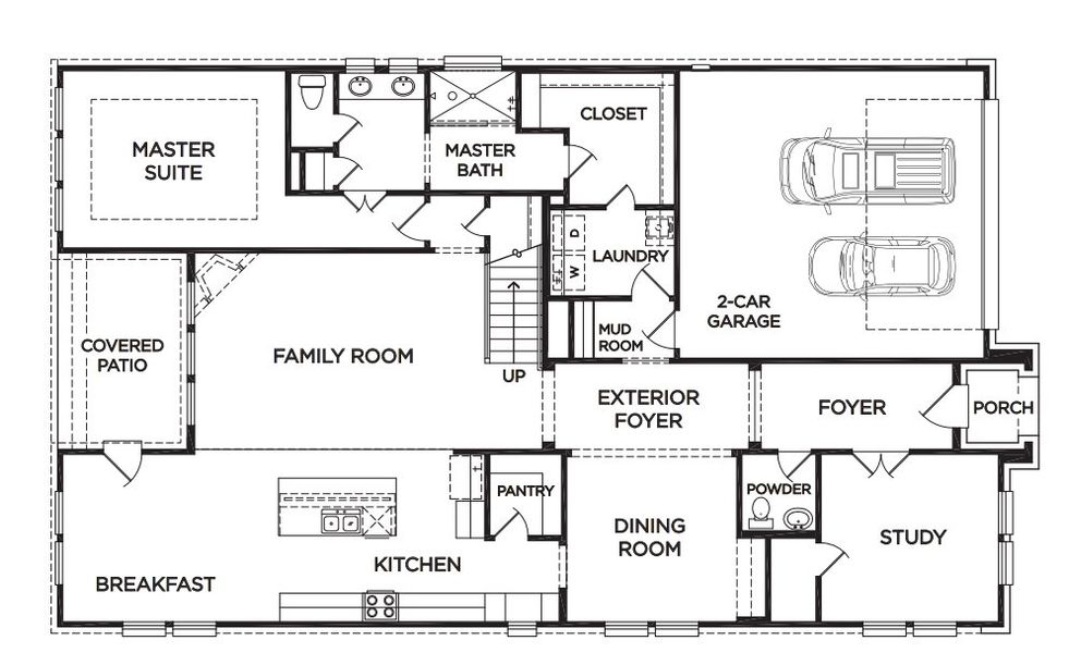 2D floor plan layout for the The Arlington by McKinley Homes in River Ranch Meadows, Dayton, TX (Image 2). 2D floor plan layout for the The Arlington by McKinley Homes in River Ranch Meadows, Dayton, TX (Image 2).