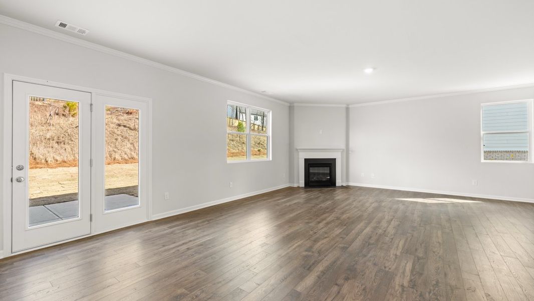 Representative unfurnished interior of a home built from the Hanover by D.R. Horton in Parkside at Carter Grove, Cartersville (Image 17).