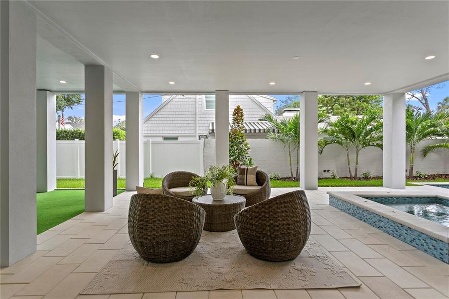 Exterior details and patio area of a home in , Tampa (Image 26).