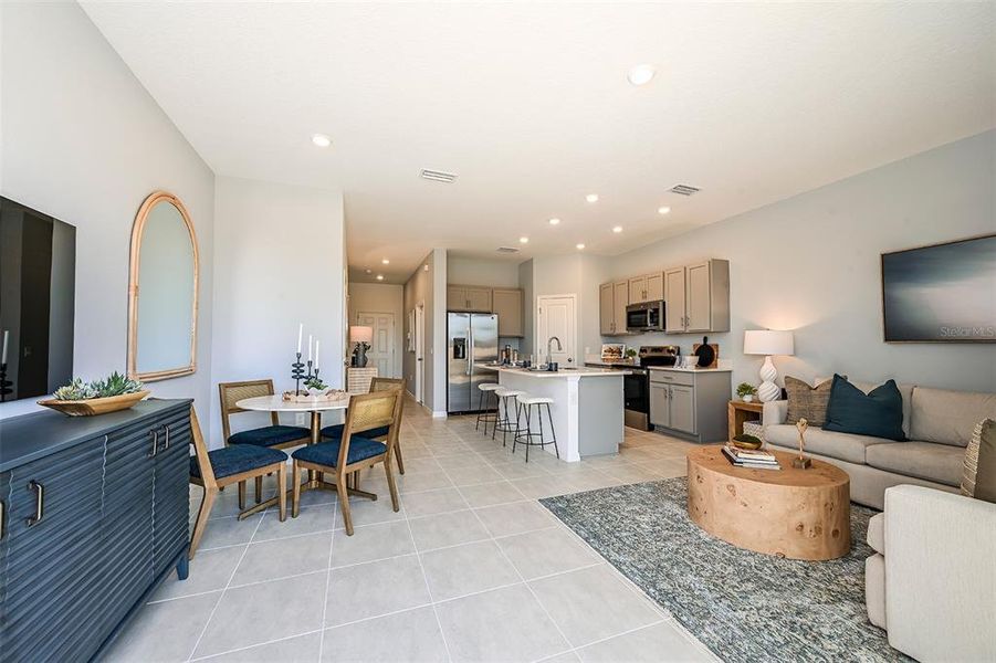 Furnished interior view inside a new home in Waterstone, Groveland (Image 9). Furnished interior view inside a new home in Waterstone, Groveland (Image 9).