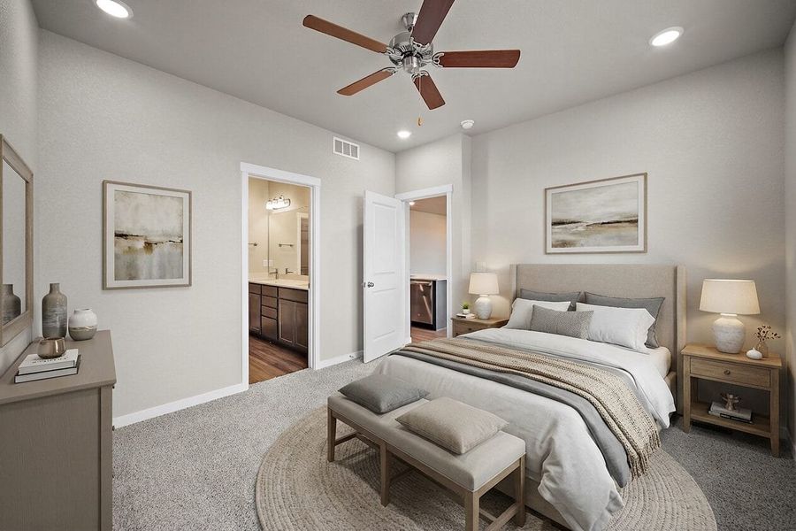 Furnished interior view inside a new home in Ridge at Lorson Ranch, Colorado Springs (Image 11).
