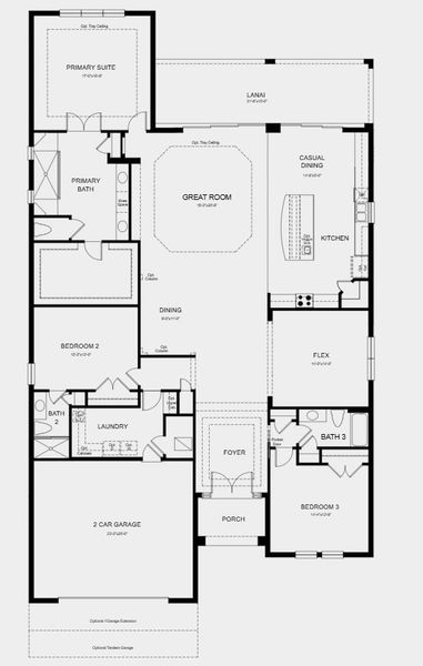 2D floor plan layout for the Pallazio by Taylor Morrison in Esplanade Lake Club, Fort Myers, FL (Image 5).