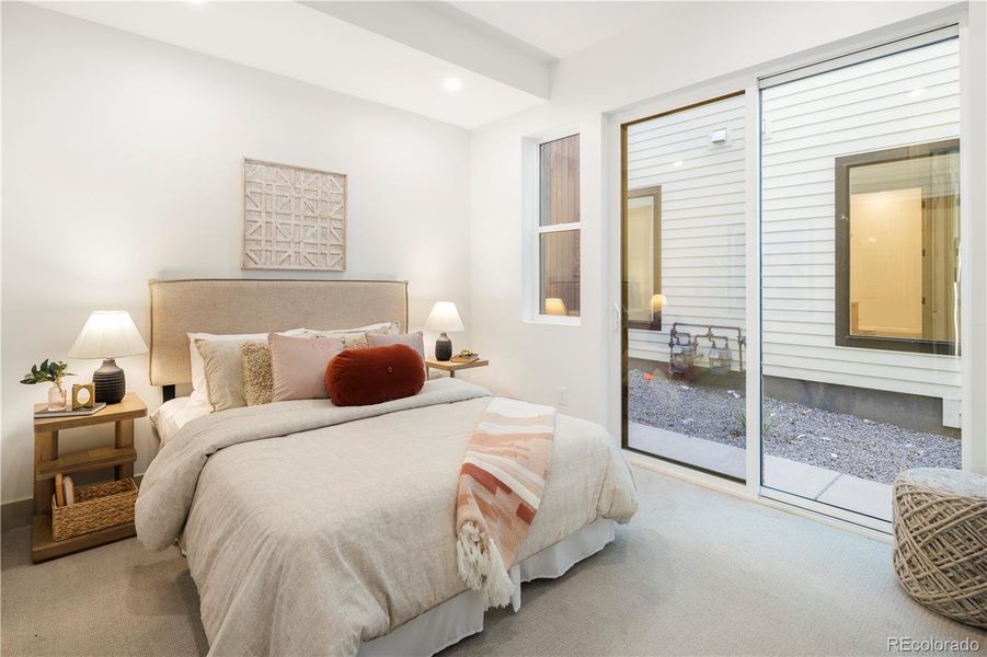 Ground level back bedroom with outdoor patio Ground level back bedroom with outdoor patio