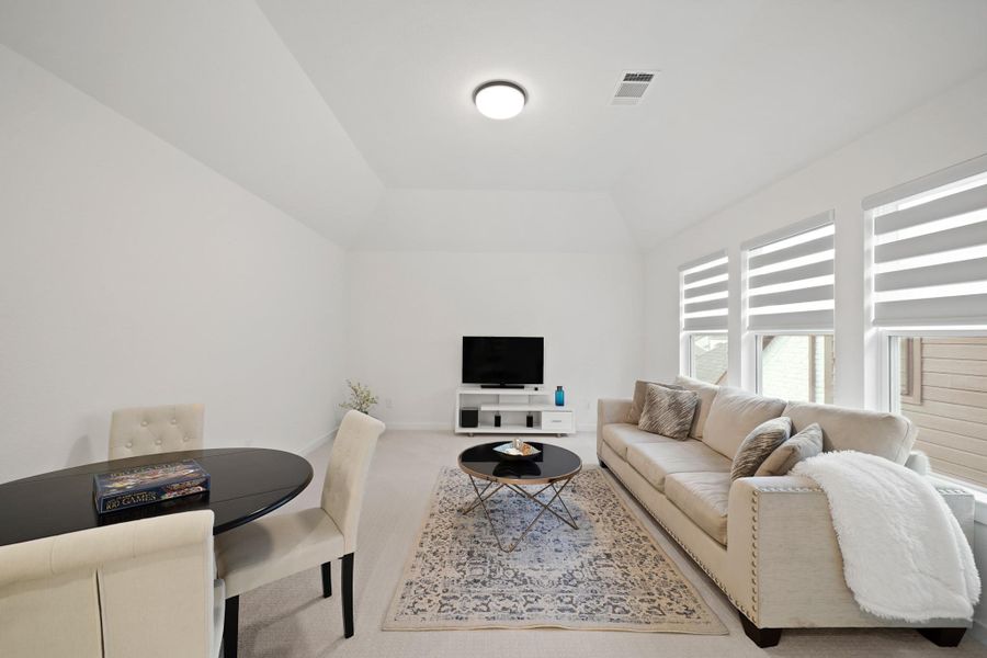 Furnished interior view inside a new home in Sienna, Missouri City (Image 29). Furnished interior view inside a new home in Sienna, Missouri City (Image 29).