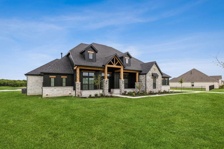 Representative exterior photo of a completed home built from the Harris by Kindred Homes in Berkshire Estates, Mesquite, TX (Image 22).