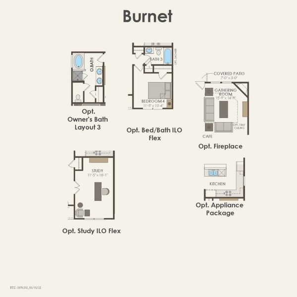 2D floor plan layout for the Burnet by Pulte Homes in Rosemary Fields, Godley, TX (Image 4). 2D floor plan layout for the Burnet by Pulte Homes in Rosemary Fields, Godley, TX (Image 4).