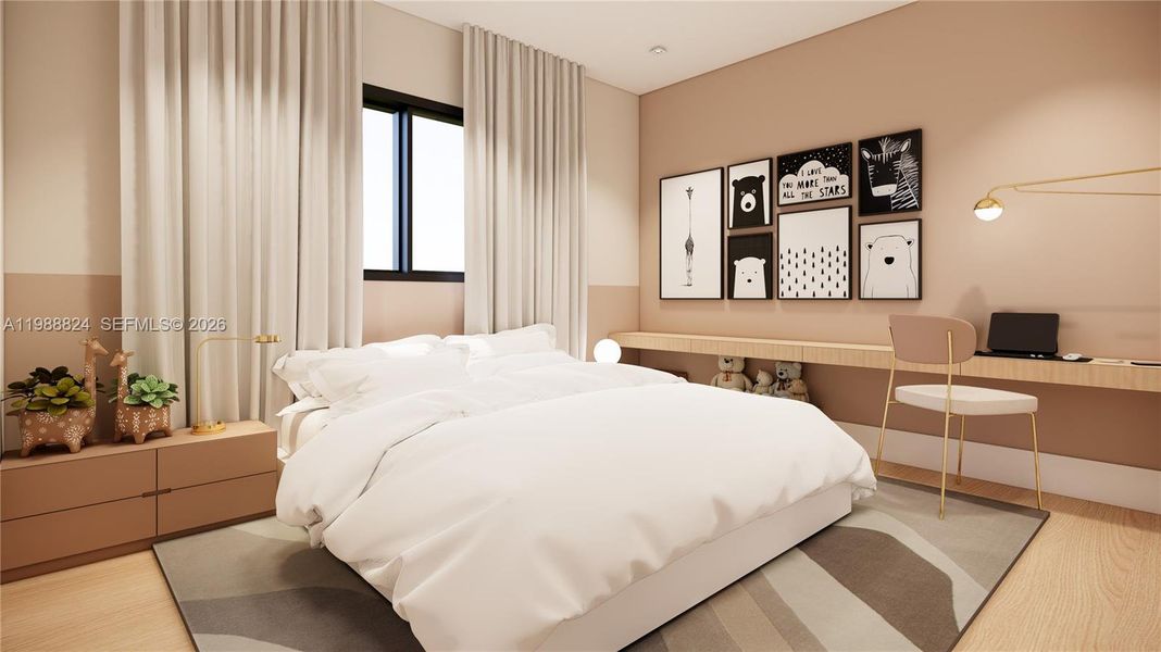 Furnished interior view inside a new home in , Miami (Image 18).