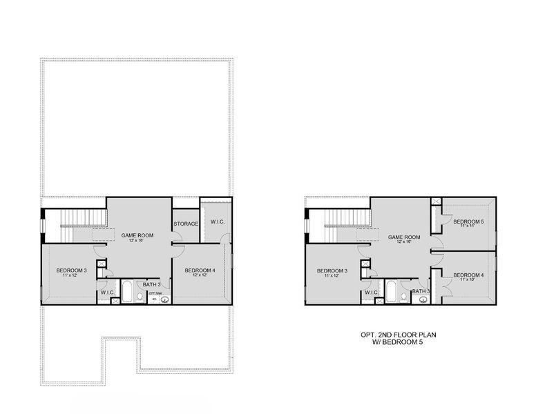 2D floor plan layout for the The Fairway by Legend Homes in Rocky Creek Crossing, Crowley, TX (Image 4). 2D floor plan layout for the The Fairway by Legend Homes in Rocky Creek Crossing, Crowley, TX (Image 4).