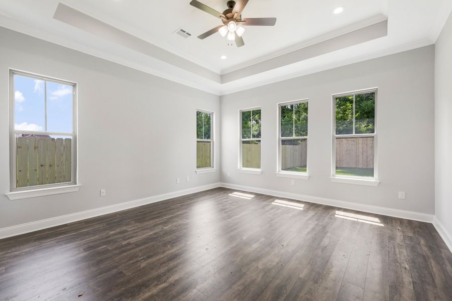 Representative unfurnished interior of a home built from the The Champagne by Manuel Builders in Chapel Bend, Montgomery (Image 24). Representative unfurnished interior of a home built from the The Champagne by Manuel Builders in Chapel Bend, Montgomery (Image 24).