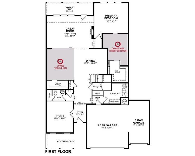2D floor plan layout for the Parker by Beazer Homes in Lovers Landing, Forney, TX (Image 3). 2D floor plan layout for the Parker by Beazer Homes in Lovers Landing, Forney, TX (Image 3).
