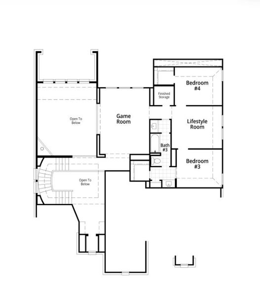 2D floor plan layout for the 220 by Highland Homes in Furst Ranch, Flower Mound, TX (Image 17).