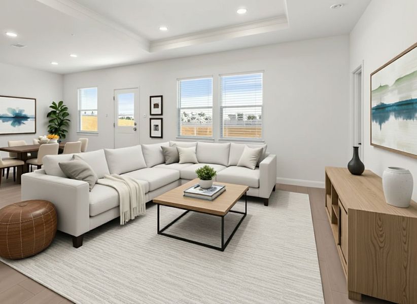 Representative furnished interior of a home built from the Serenada by Centex in Skyview, Belton (Image 6). Representative furnished interior of a home built from the Serenada by Centex in Skyview, Belton (Image 6).