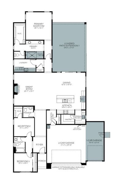 2D floor plan layout of this home in Horizon at The Dells, Prescott, AZ (Image 5). 2D floor plan layout of this home in Horizon at The Dells, Prescott, AZ (Image 5).