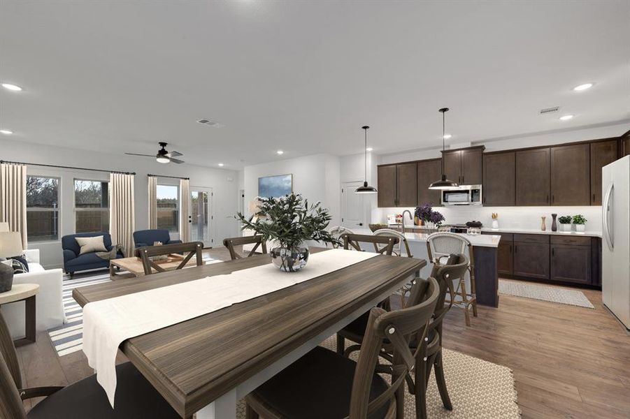 Furnished interior view inside a new home in Aspire at Noble Ridge, Howe (Image 8). Furnished interior view inside a new home in Aspire at Noble Ridge, Howe (Image 8).