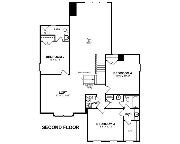 2D floor plan layout of this home in Marshfield, Longs, SC (Image 4).