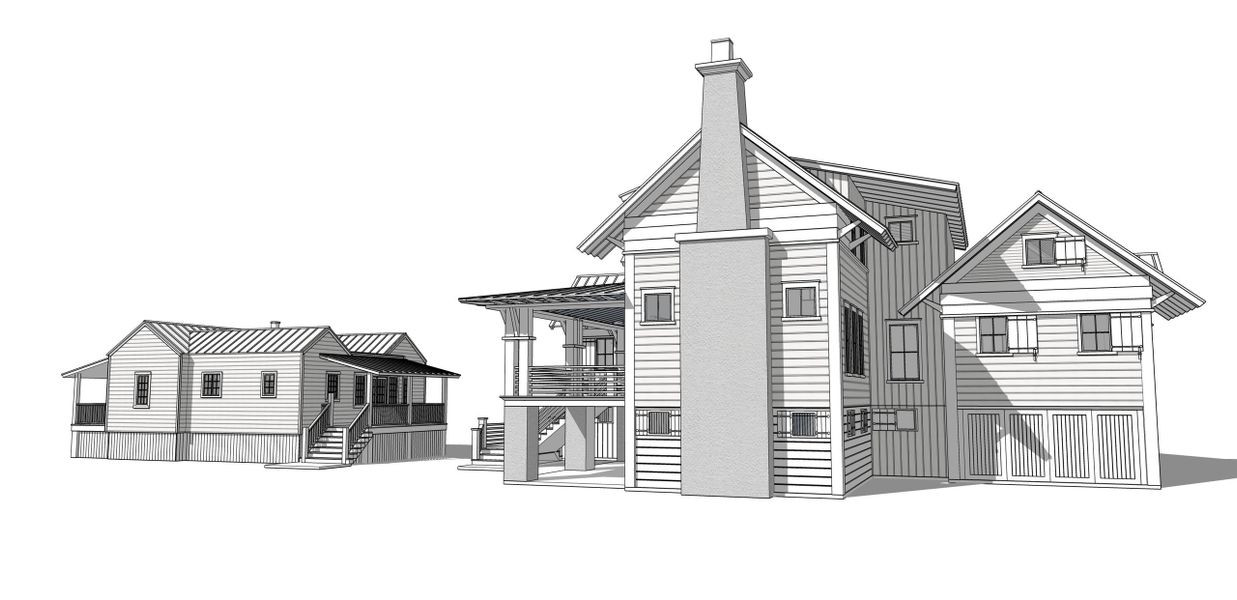 Exterior rendering of this home design in , Sullivan's Island, SC (Image 9). Exterior rendering of this home design in , Sullivan's Island, SC (Image 9).